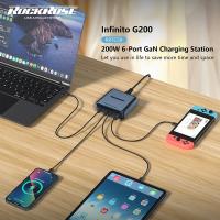 Charger-RockRose-Infinito-G200-6-Port-200W-GaN-Charging-Station-RRTC59-2