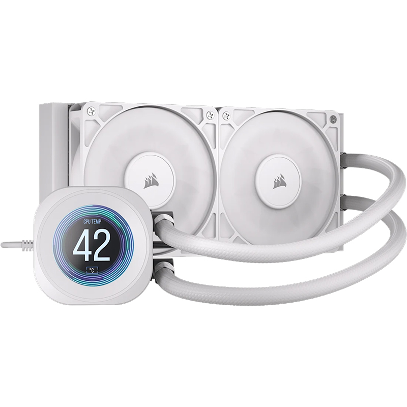 Corsair NAUTILUS 240mm RS LCD Liquid CPU Cooler - White (CW-9061032-WW)