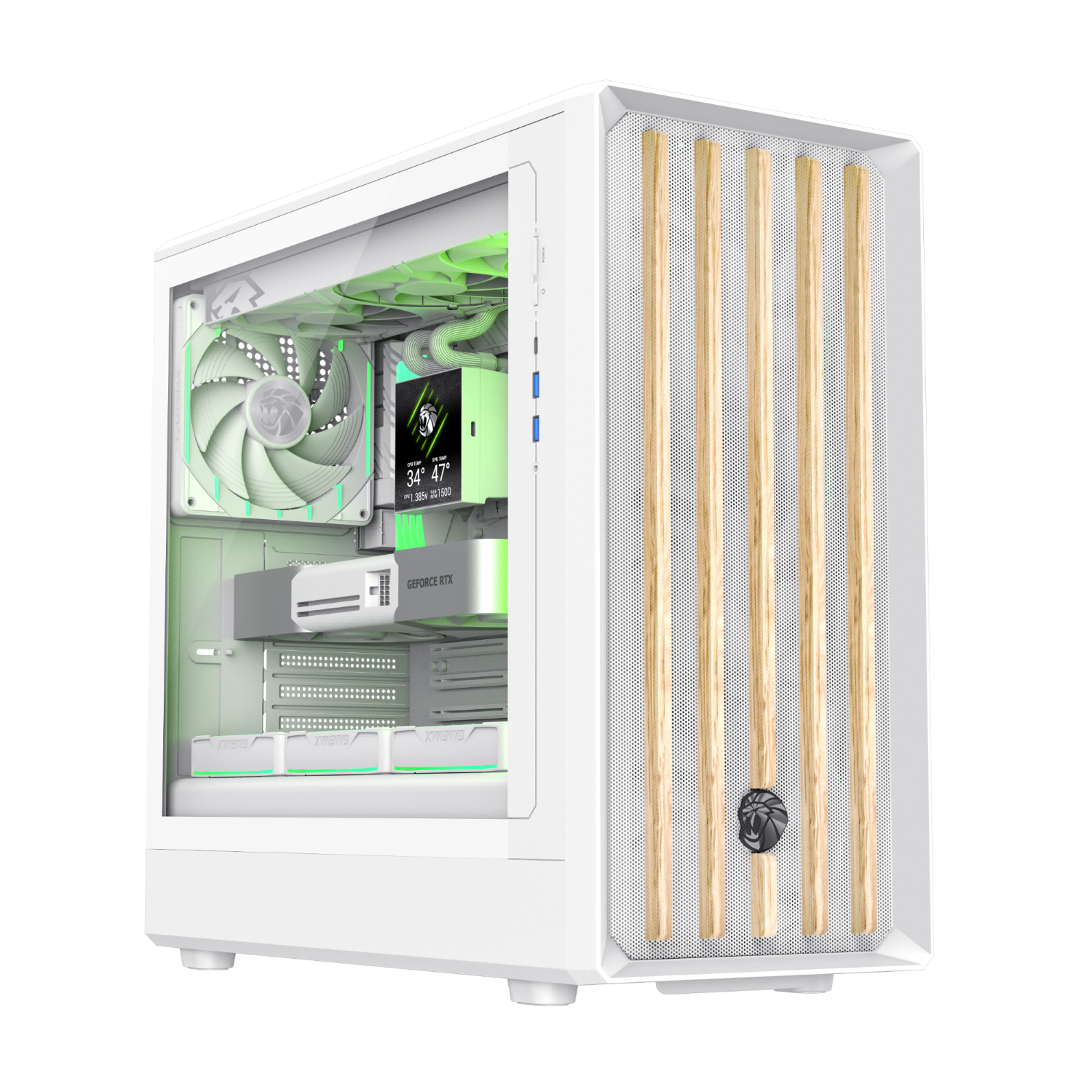 GameMax Claw 460 White ATX Mid Tower Gaming Case - 4x ARGB Fans Pre-installed, High Airflow PC Chassis, Pure White Build