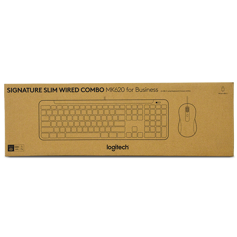 Logitech Signature Slim MK620 Wired Keyboard and Mouse Combo for Business (920-013351)