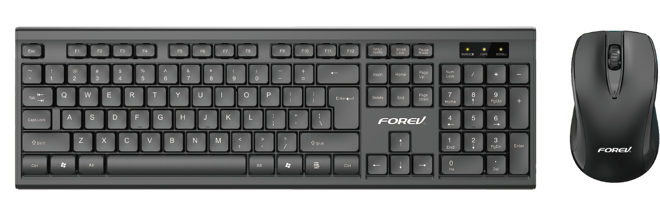 FV-W706 Wireless Keyboard and Mouse Combo - Quiet Office Essential for Laptop/Desktop/All-in-One | 2.4G Stable Connection Ergonomic Design