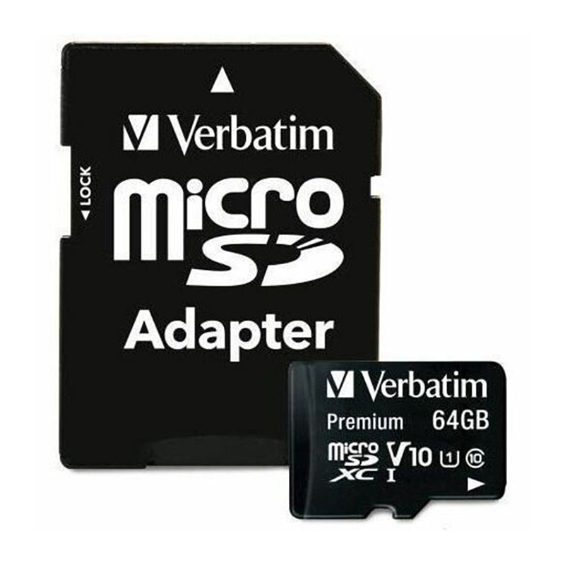 Verbatim 64GB Premium microSDHC Memory Card with Adapter (44084)
