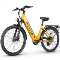 WOOKEN Step-Thru Urban Commuter Electric Bike, Yellow