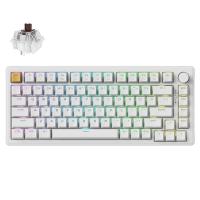 Keychron J2 QMK RGB Hot-Swappable Wireless White Mechanical Keyboard - Super Brown Switches (KBKCKJ2Q3)
