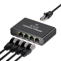 4-Port Gigabit Network Switch, Broadband Ethernet Splitter Plug and Play for Home Office
