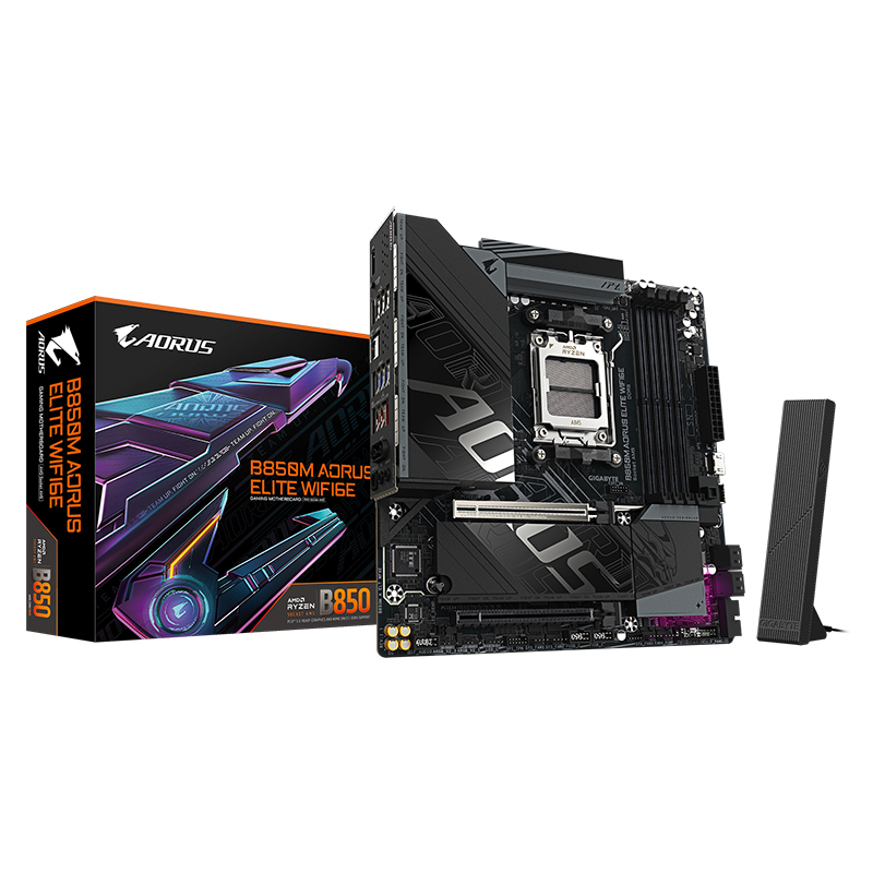 Gigabyte B850M Aorus Elite WiFi6E AM5 Micro ATX Motherboard (B850M A ELT WF6E)