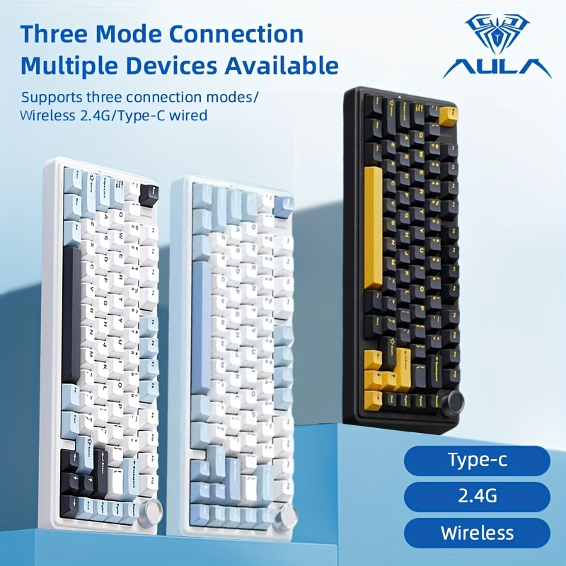 Tri-Mode Mechanical Keyboard Wireless Mechanical Keyboard Hot Swappable Custom Keyboard Gasket Gaming Keyboard BT/2.4GHz/USB-C LEOBOG Reaper Switch