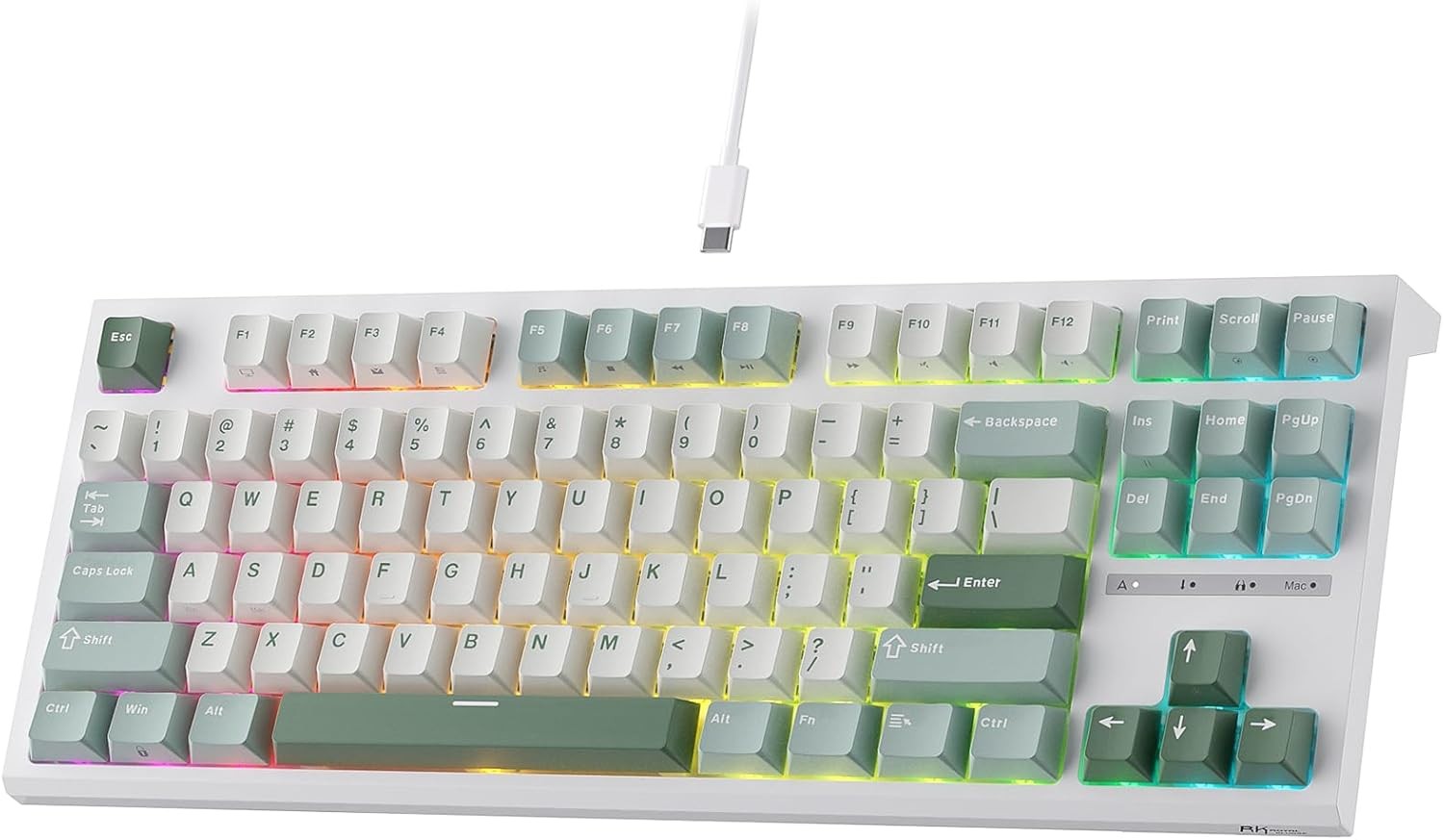 RK ROYAL KLUDGE C87 HE Rapid Trigger Gaming Keyboard, 75% TKL Wired RGB Mechanical Hall Effect Magnetic Switch Keyboard,Cyan