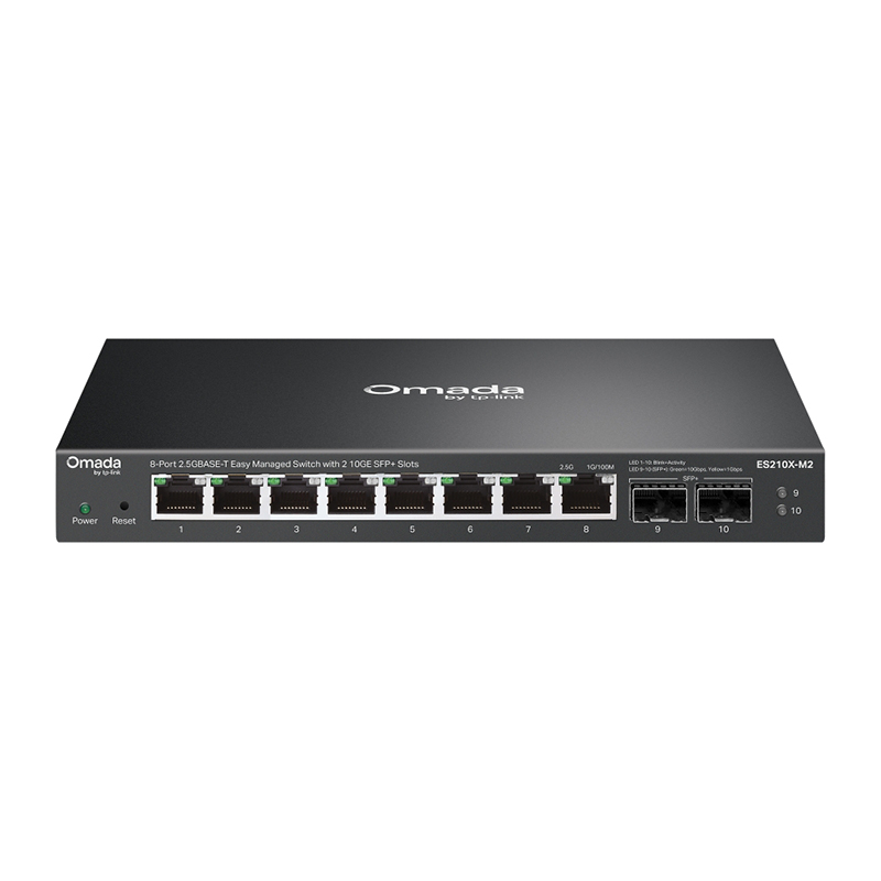 TP-Link Omada 8-Port 2.5G BASE-T Easy Managed Switch with 2 10GE SFP+ Slots (ES210X-M2)