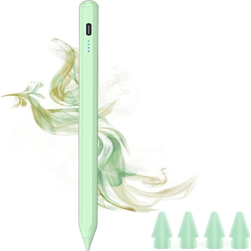 Stylus Pen for iPad 2018-2025, 15Mins Fast Charge for Apple Pencil, Palm Rejection Compatible with iPad A16/10/9/8/7/6 iPad Pro 12.9"/11"/13 M4 Green