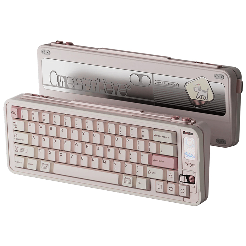 Qwertykeys QK65 MK3 Prebuilt Wireless Mechanical Keyboard - White Peach (KBQK65MK3WHPCH)