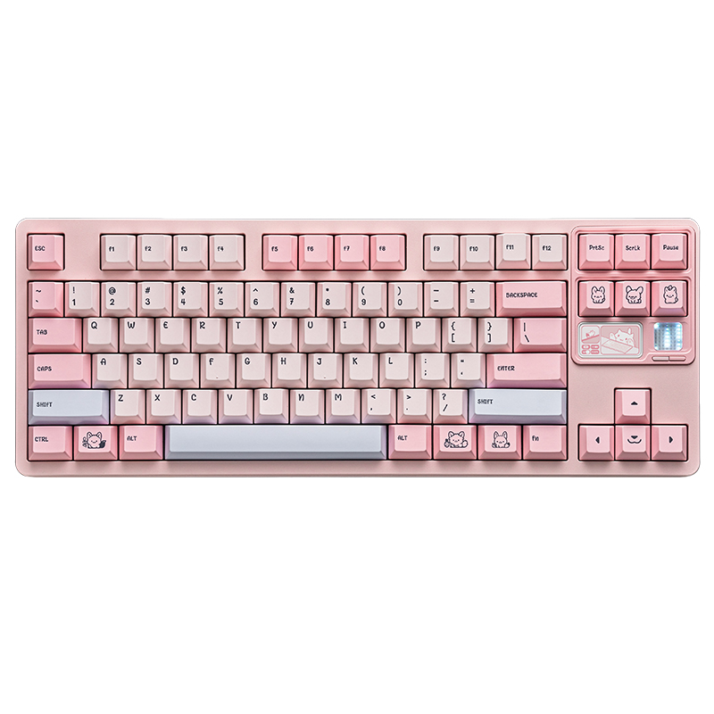Qwertykeys QK80Mk2 Custom Wireless Mechanical Keyboard - Spray-Coated Pink (KBQK80MK2SCPK)