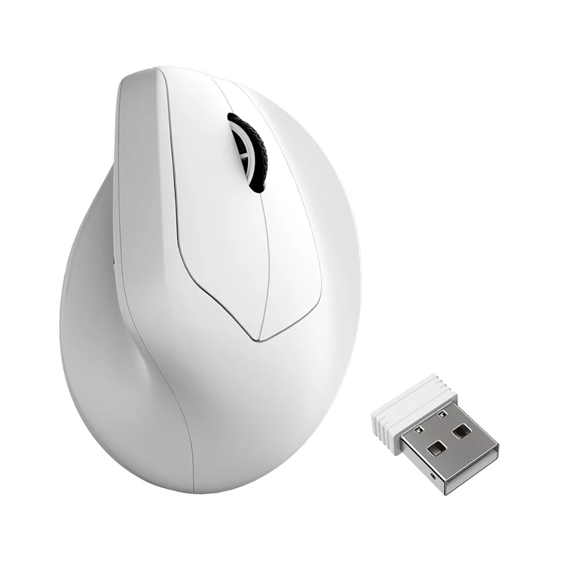 Keychron M5 Bluetooth 2.4G 8000Hz Wireless Ergonomic Mouse - White (MSKCM5A24)