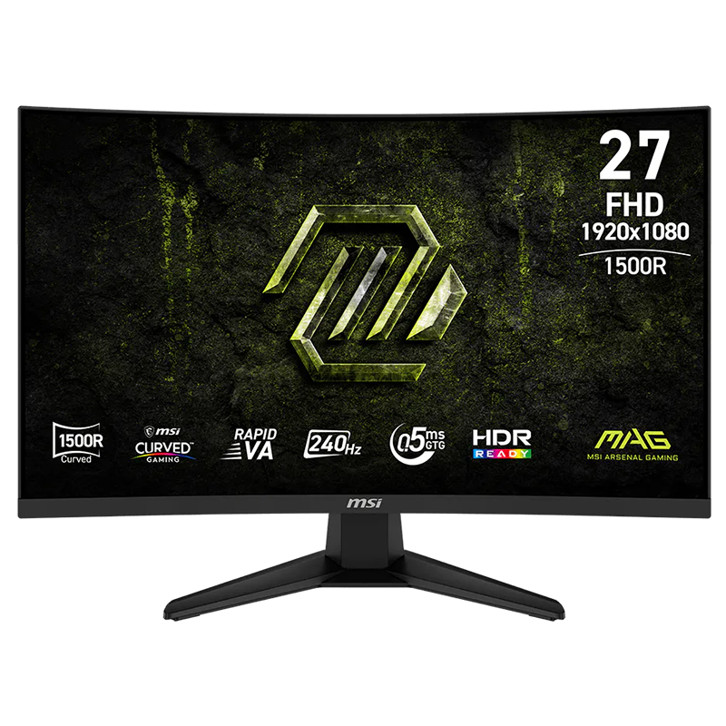 MSI MAG 27in FHD Rapid VA 240Hz Adaptive-Sync Curved Gaming Monitor (MAG 275CF X24)
