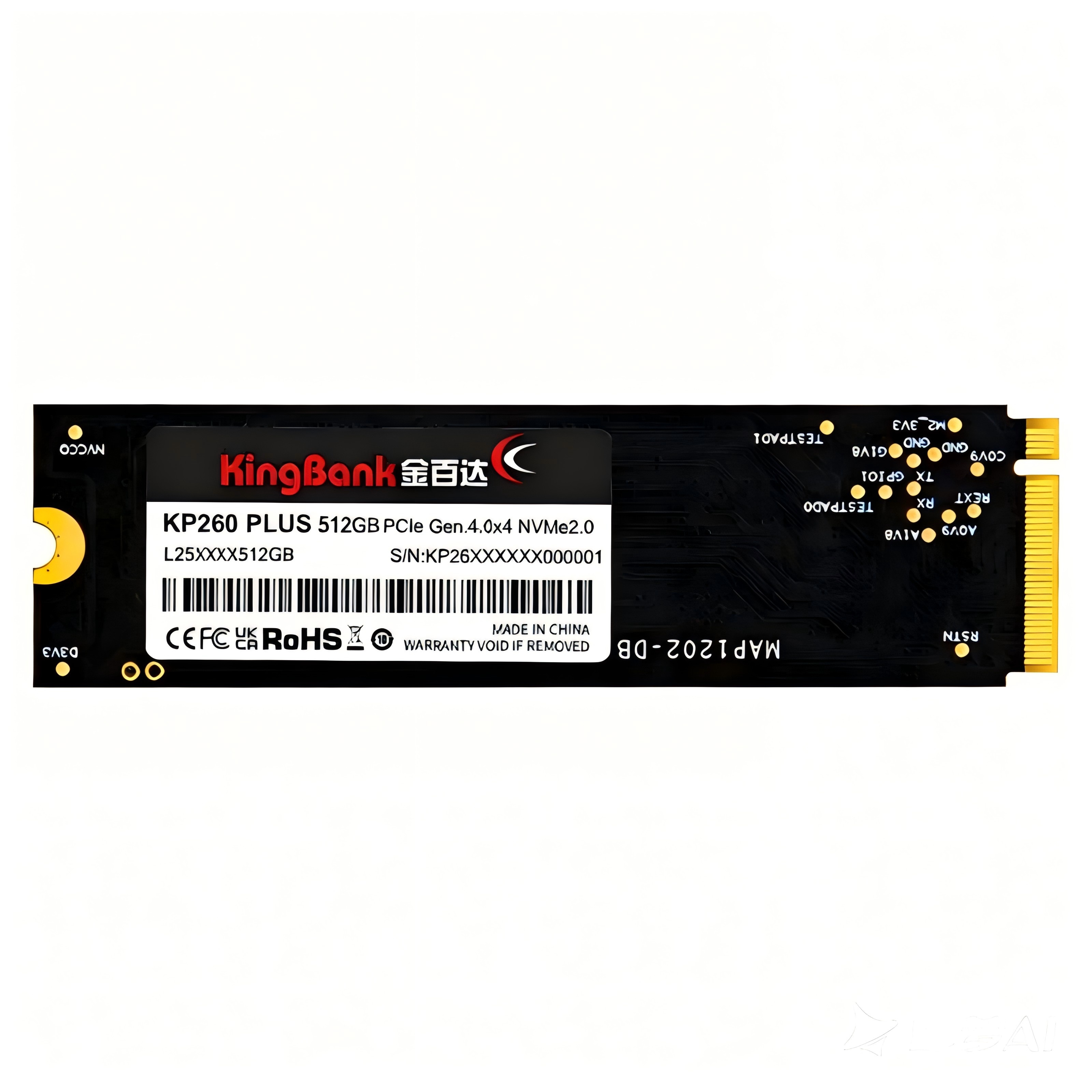Kingbank KP260 Plus 512GB PCIe 4.0 NVMe M.2 2280 SSD - 7000/6500