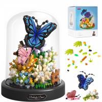 Butterfly Flower Bouquet Building Kit for Adults, Animals Flowers Botanical Collection Mini Building Blocks Set, Valentine's Day for Her Mom Women Wif