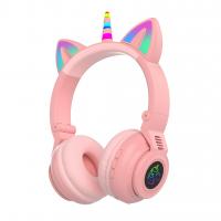 Unicorn Wireless Bluetooth Gaming Headset Stereo PC Headphone Microphone--Pink