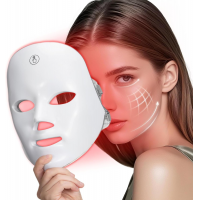 LED Face Mask-7 Color Red Light Therapy Mask for Face Anti-Aging, Acne & Glowing Skin,At-Home Collagen Boosting Facial Device,Safe,Infrared Light 