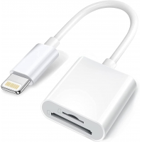 Apple Lightning to SD/TF Dual Card Slot Reader for iPhone/iPad, SD Card Reader for iPhone 2 in 1 Micro SD/TF Memory Card Adapter,Apple Lightning to SD