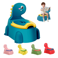 (Blue)Dinosaur Potty Chair for Toddlers 1-6Years - Anti-Slip Portable Toilet Seat with Removable Lid & Splash Guard, Lightweight Training Potty
