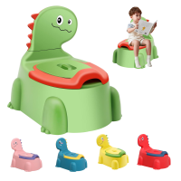 (Green)Dinosaur Potty Chair with Lid - Portable Anti-Slip Toilet Seat for Toddlers 1-6 Years, Splashproof Training Potty for Boys & Girls