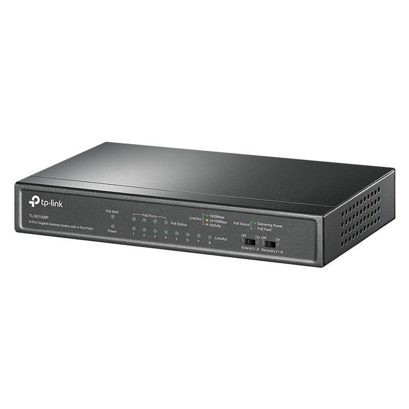 TP-Link 8 Port Gigabit Unmanaged Desktop Switch with 4-Port PoE+ - UN/7.40 (SG1008P)