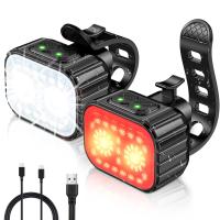 Bike Lights Super Bright, Rechargeable Bicycle Lights Set Multiple Modes, Waterproof Bike Lights for Night Riding/Cycling Safety, Front and Back Bike 