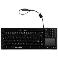 Seal Shield Seal Silk Glow Waterproof Silicone Wired Membrane Backlit Keyboard with Touchpad - Black (S108PG)