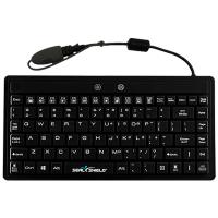 Seal Shield Seal Silk Mini Glow Waterproof Silicone Wired Membrane Backlit Keyboard - Black (S89G)