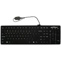 Seal Shield Seal Silk Pro Waterproof and Fully Sealed Silicone Wired Mechanical Keyboard - Black (SK104)