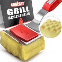 GRILLART Bristle Free BBQ Grill Brush, SteamWizards Replaceable Cleaning Head with Seamless Fit Scraper for Cast Iron and Stainless Steel Grates