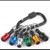 Push to Unlock,Katerk 6pcs 1/4 inch Hex Shank Aluminum Alloy Screwdriver Bit Holder Light-Weight Quick-Change Extension Bar Keychain Drill Screw Adapt