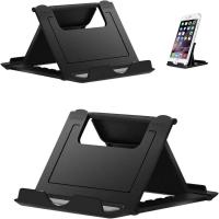 Cell Phone Stand Holder for Desk Adjustable Compatible with iPhone 13 12 Pro Max 11 SE XS XR 8 Plus 6 7 ipad Note20 S20 S10 S9 S8 Foldableblack