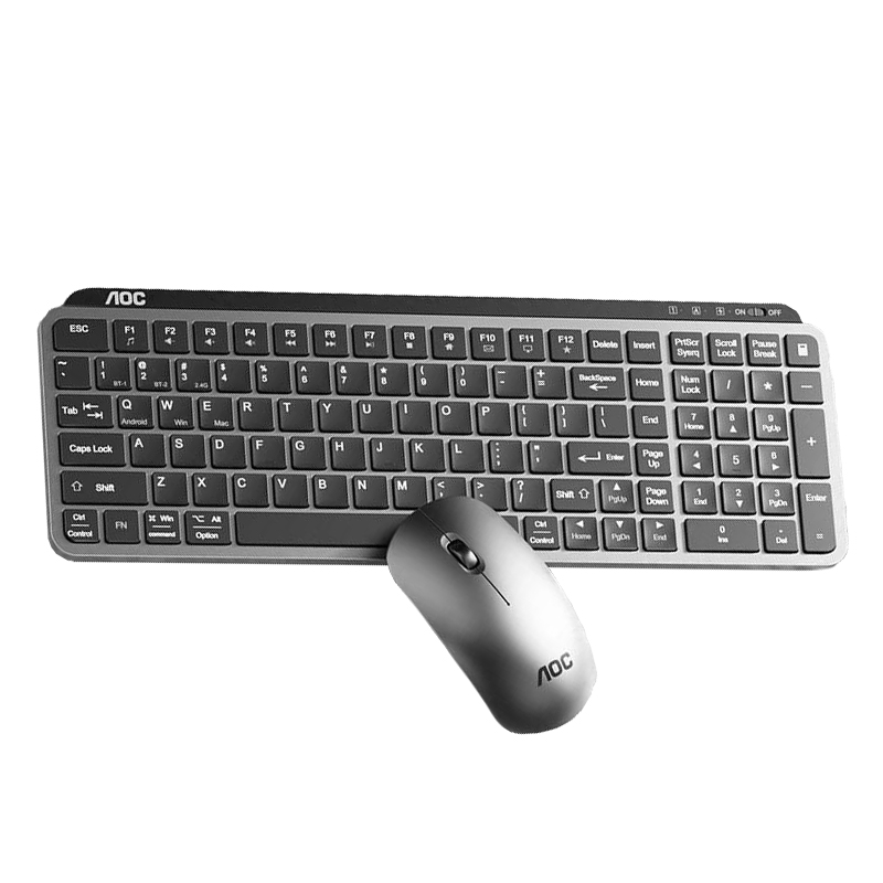 AOC KM600 Dual Mode Wireless + Bluetooth 5.0 Keyboard and Mouse Combo - Black (KM-KM600B)