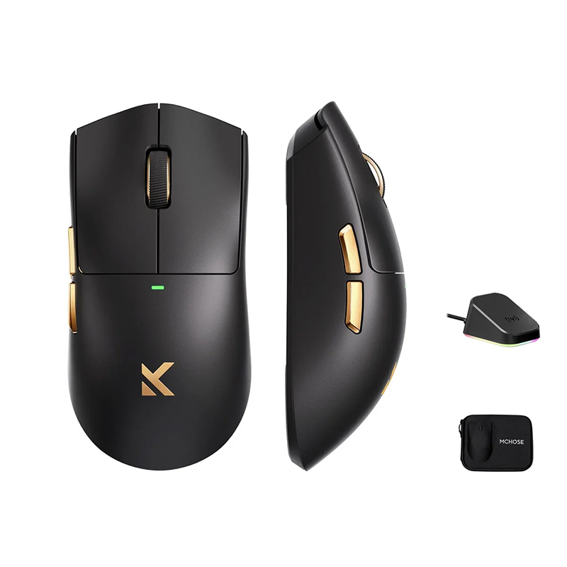 MCHOSE K7 Ultra 8K Lightweight Wireless Gaming Mouse with Magnetic Charging Dock and Carry Case - Black (MSMCK713)