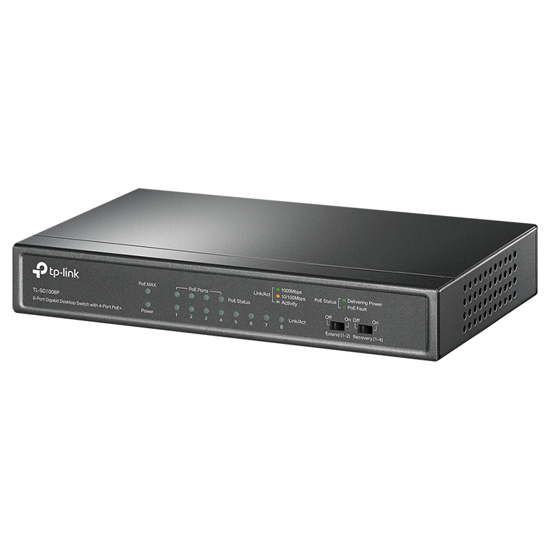 TP-Link 8 Port Gigabit Unmanaged Desktop Switch with 4-Port PoE+ - UN/7.0 (TL-SG1008P)