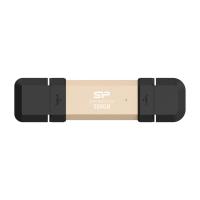 SP Silicon Power DS72 500GB Portable SSD - USB 3.2 Gen 2 Dual USB-C & USB-A - 1050MB/s, Gold - SP500GBUC3S72V1G