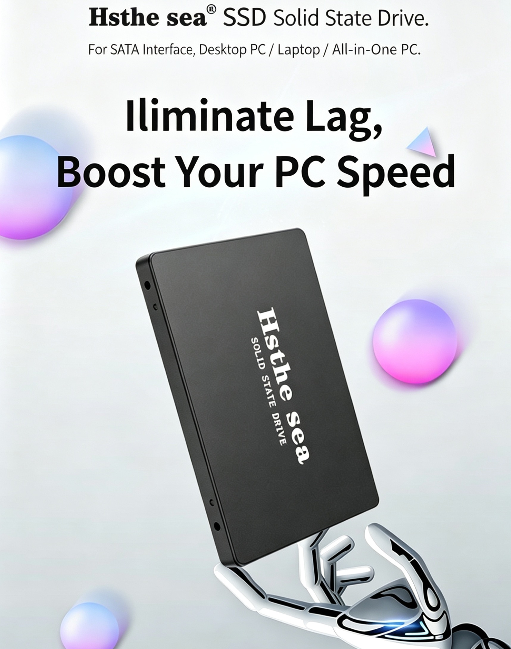 SSD Hard Drive 256GB 2.5 Inch  SATA3  Fast Upgrade SSD for laptops  desktops  and all-in-one PCs 