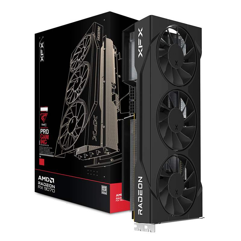 XFX Swift AMD Radeon RX 9070 GRE Triple Fan 12G Graphics Card - Black (RX-97GRE29B7)