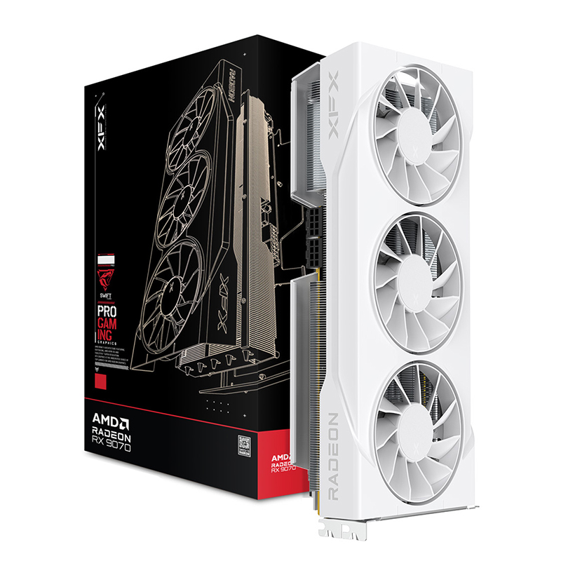 XFX Swift AMD Radeon RX 9070 GRE Triple Fan 12G Graphics Card - White (RX-97GRE29W7)