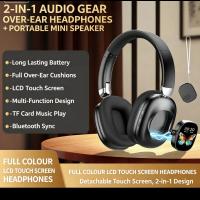 2-in-1-Wireless-Over-Ear-Headphones-Detachable-LCD-Touch-Screen-Mini-Portable-Speaker-Long-Battery-Life-Bluetooth-Headset-with-TF-Card-Playback-Ly-2