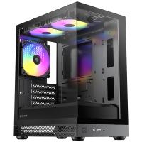 Okinos AQUA UNO Tempered Glass Mini Tower mATX Case - Black (AQUA UNO BLACK)