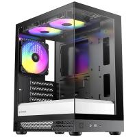 Okinos AQUA UNO Tempered Glass Mini Tower mATX Case - Zebra (AQUA UNO ZEBRA)