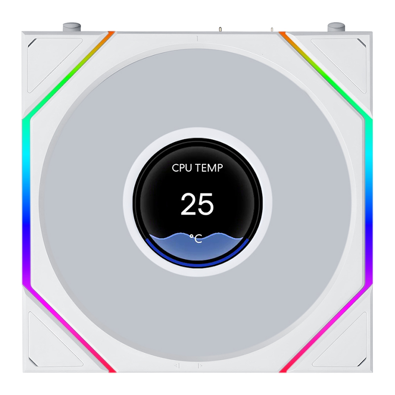 Lian Li Uni Fan TL Flex 1.8in LCD 2.4GHz Wireless 120mm ARGB Fan - White (12TLLCD1F1W)