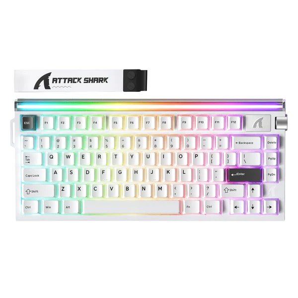 Attackshark R85HE Trigger Keyboard Magnetic Switch with Custom Lightbox - White