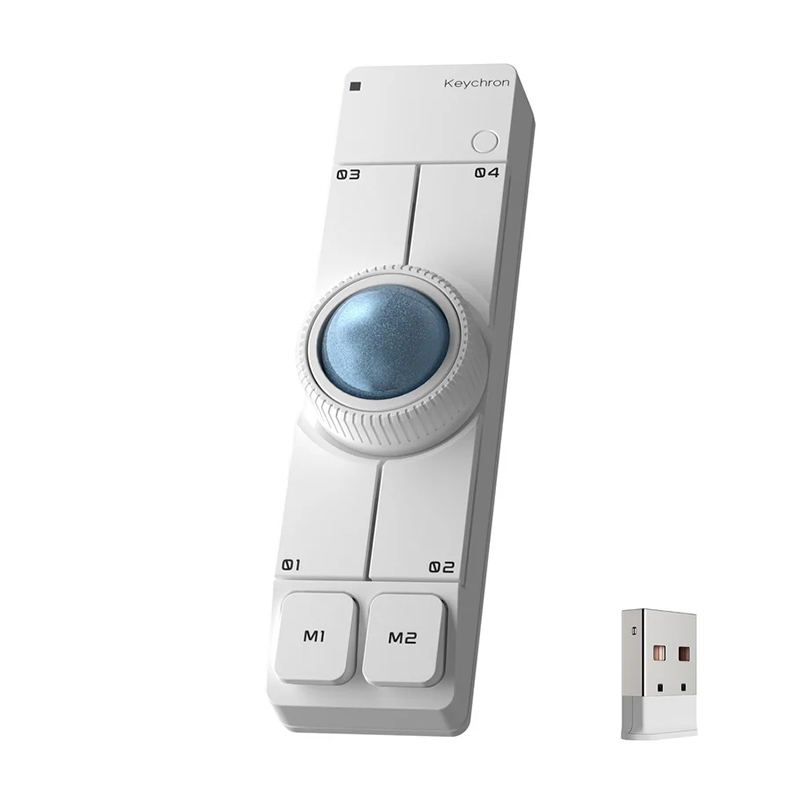 Keychron Nape Pro Wireless Trackball Mouse - White (MSKCNP3)