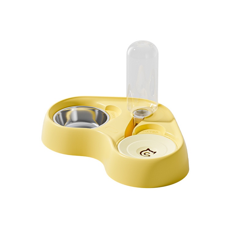 2 in 1 Automatic Pet Feeder Water Dispenser Set Anti-Tip Anti-Spill Double Bowl Non-Slip Stable Pet Feeding Station for Cats and Dogs
