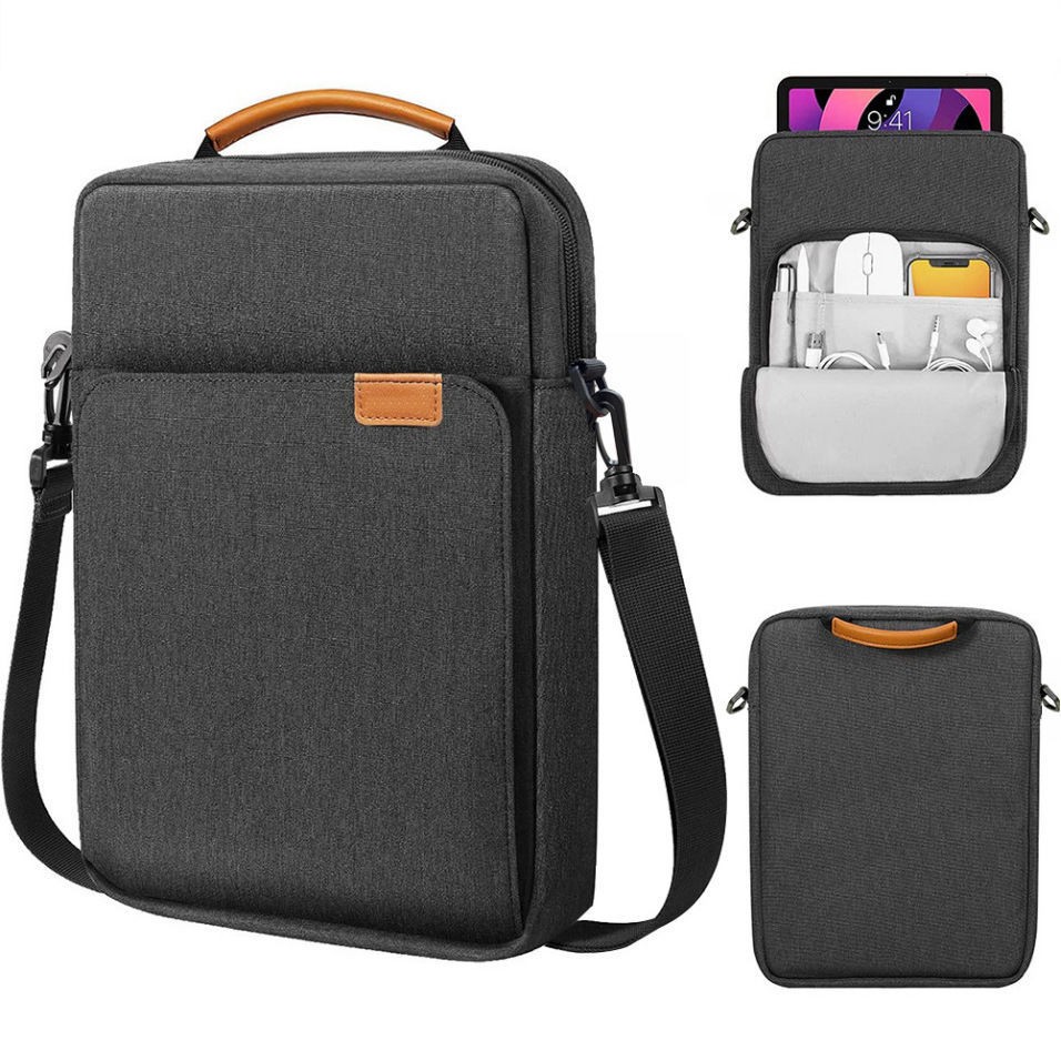 13-14 Inch Shockproof Laptop Sleeve Bag, Water Repellent Polyester Laptop Case with Shoulder Strap & Multi Pockets for MacBook & Most 14 Inch Laptops