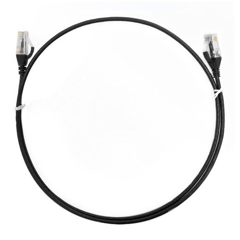8ware CAT6 Premium RJ45 UTP Ultra Thin Slim Network Cable - 0.5m Black (CAT6THINBK-050M)