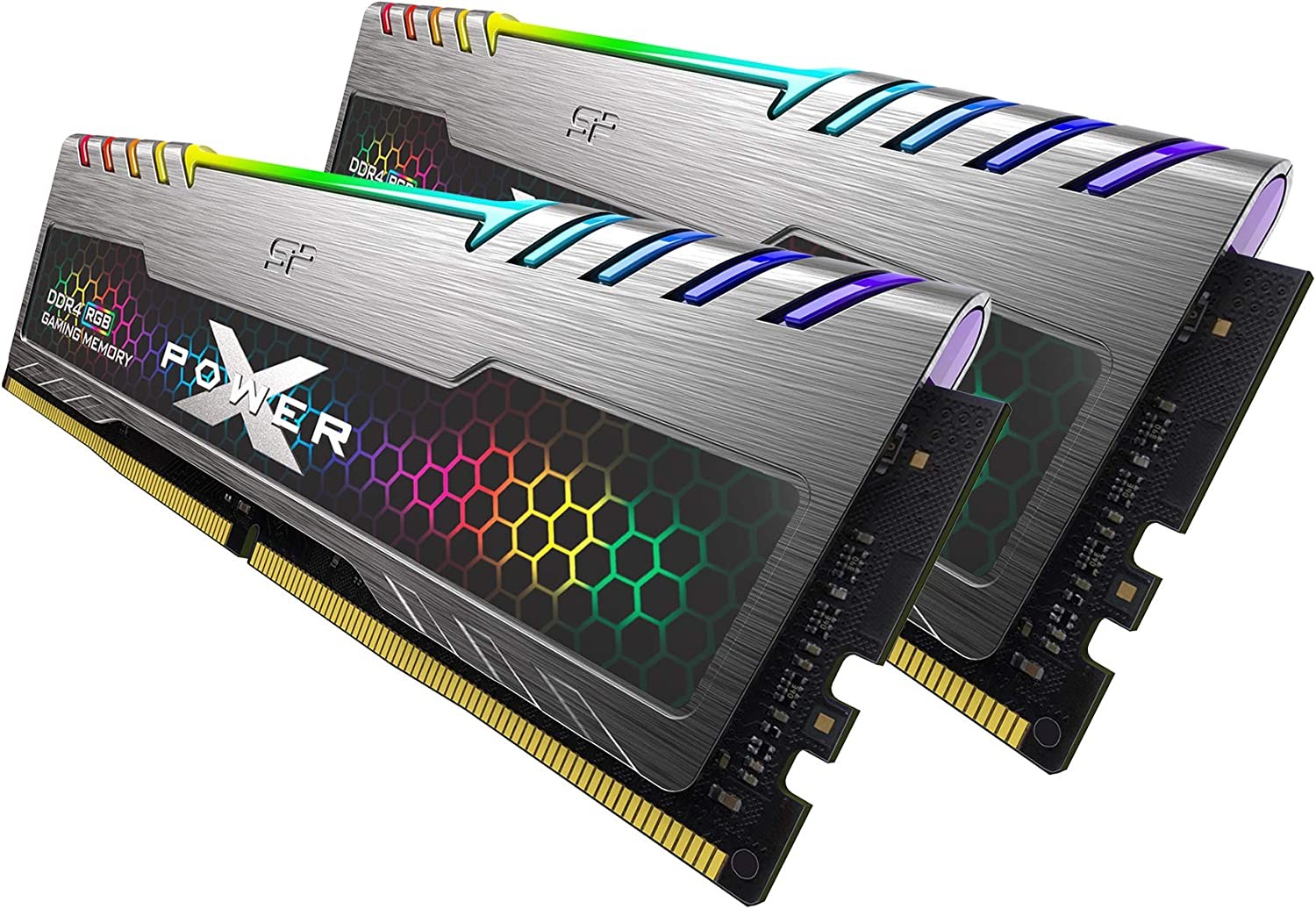 Silicon Power 32GB (2x16GB) 3200MT/s Turbine Gaming Desktop Memory RGB DDR4 RAM - SP032GXLZU320BDB